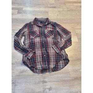 Lucky brand small women's plaid button down long sleeve shirt